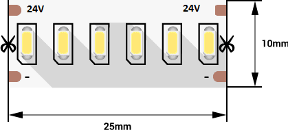 Лента светодиодная 3014, 240 LED/м, 22 Вт/м, 24В , IP20, Цвет:Нейтральный, CE, 3М (1метр)